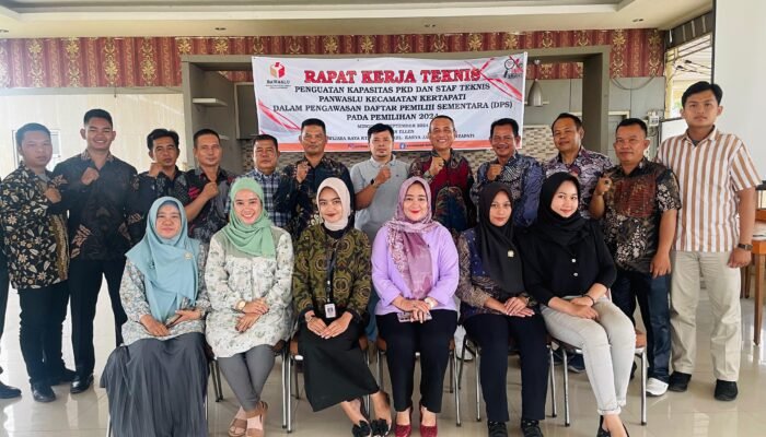 Rapat Kerja Teknis Panwaslu Kecamatan Kertapati Palembang