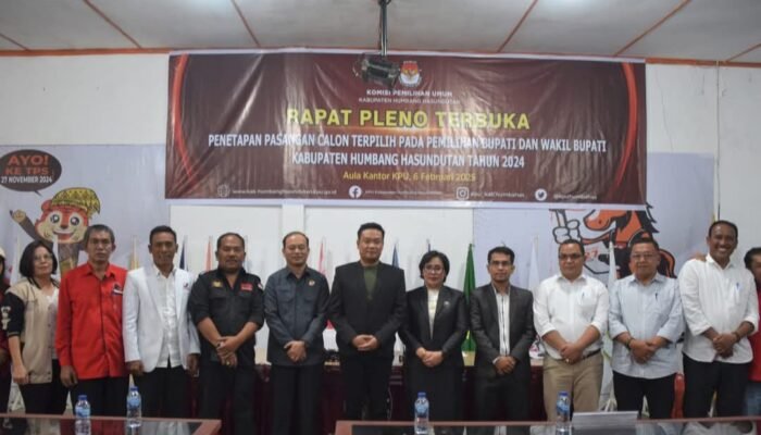 KPU Humbahas Menetapkan Calon Bupati Wakil Bupati Terpilih Nomor Urut 3