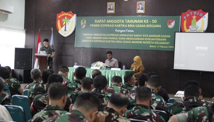 Kodim 0507/Bekasi Gelar Rapat Anggota Tahunan ke-50 Koperasi Primer Kartika Bina Usaha Bersama
