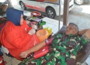 Peduli Kemanusiaan, Satgas TMMD Boyolali Gelar Donor Darah Bersama PMI